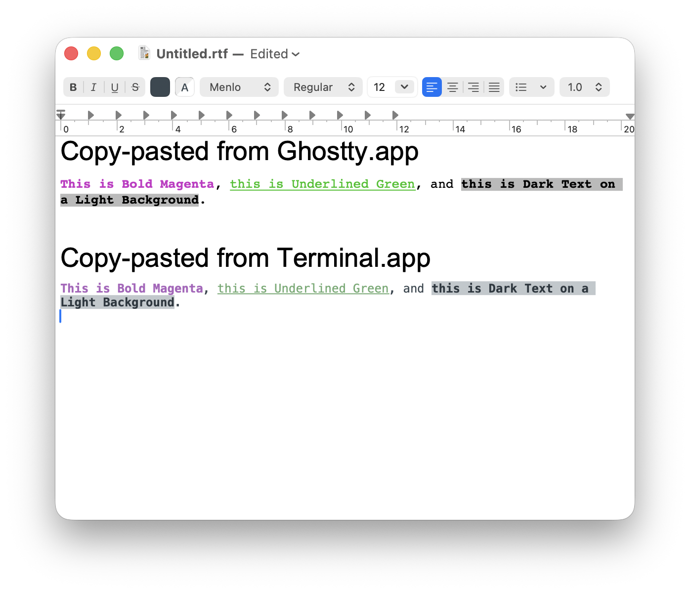 Screenshot from TextEdit